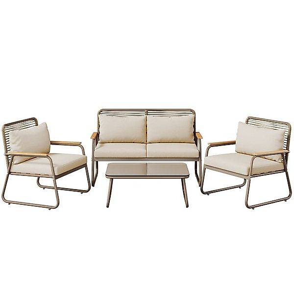 MODFU Sofa Garten-Lounge-Set,mit verzinktem Eisengestell, Garten-Lounge-Set günstig online kaufen