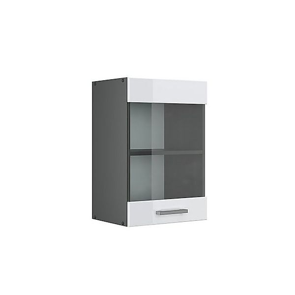 Vicco Küchenglasschrank R-Line Glashängeschrank Weiß Hochglanz/Anthrazit 40 günstig online kaufen
