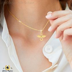 Goldene Hufeisen Kette mit Anhänger Unendlichkeit günstig online kaufen