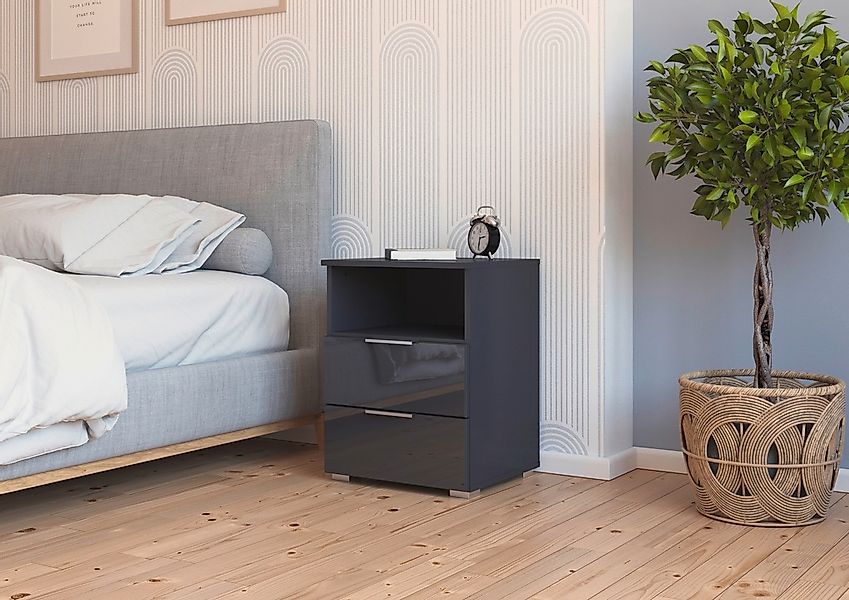 rauch Nachtkommode "Nachttisch Nachtschrank Nachtkonsole AGORDO mit Glasfro günstig online kaufen