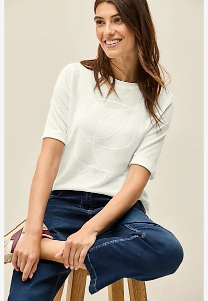 Cecil T-Shirt aus elastischem Materialmix günstig online kaufen