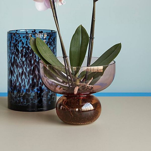 HÜBSCH Vase Show, rosa/bernsteinfarben, Glas, Ø 25 cm günstig online kaufen