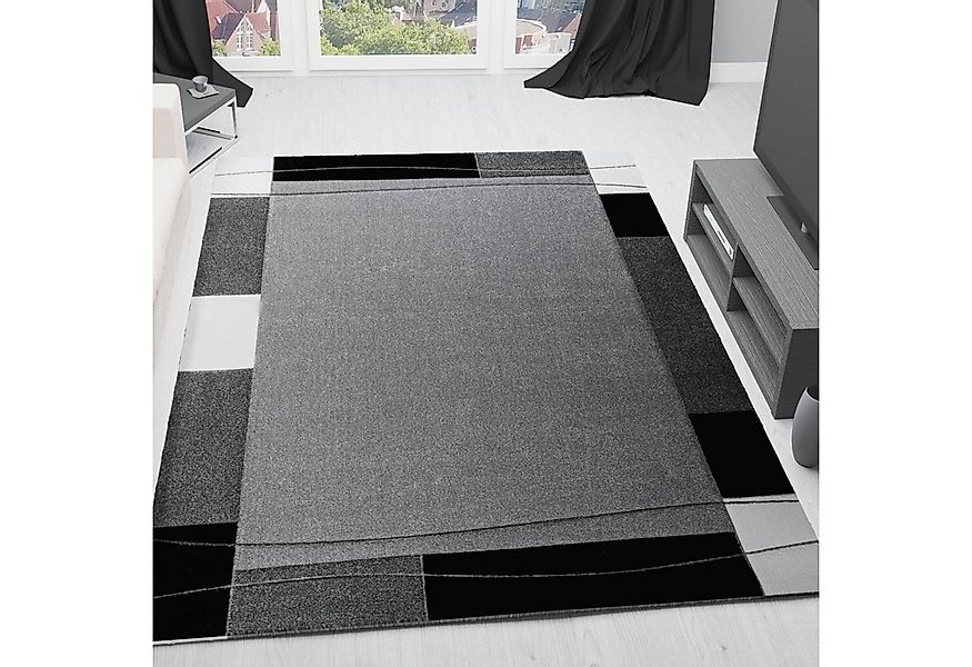 Vimoda Teppich Teppichwohnzimmer Grau Klassiker Kurzflor dicht gewebt, Rech günstig online kaufen