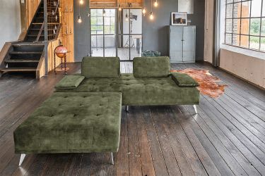 KAWOLA Schlafsofa WIOLO Velvet moosgrün - günstig online kaufen