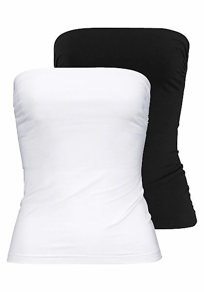 Melrose Bandeautop Packung, 2 Stk. mit Raffung an der Naht, durchgestepptes günstig online kaufen