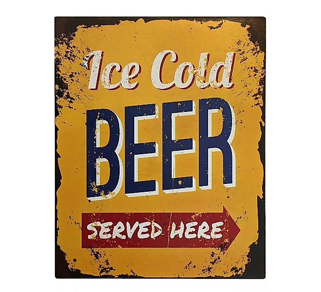 Nostalgie Blechschild "Ice Cold Beer" Dekoschild 25x20cm günstig online kaufen