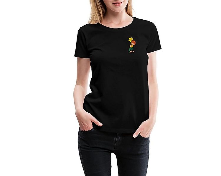Spreadshirt T-Shirt Pumuckl Design Mit Gelber Blume Frauen Premium T-Shirt günstig online kaufen