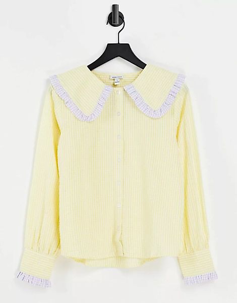 Neon Rose – Locker geschnittenes Hemd mit übergroßem Kragen und Vichy-Karo- günstig online kaufen