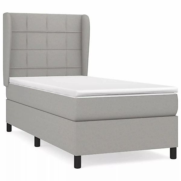 vidaXL Boxspringbett mit Matratze Hellgrau 90x200 cm Stoff1378908 günstig online kaufen
