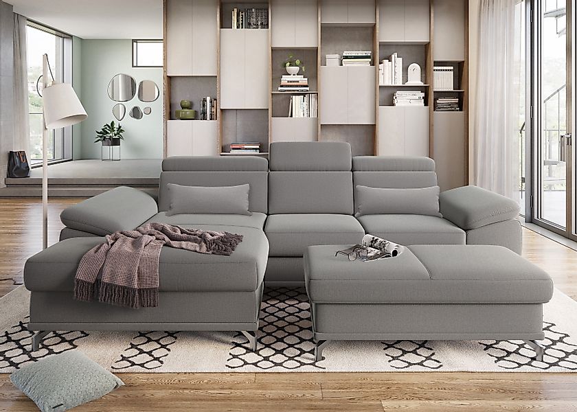 sit&more Ecksofa "Cabrio L-Form, B: 295 cm, mit Sitztiefen-, Arm- & Kopftei günstig online kaufen