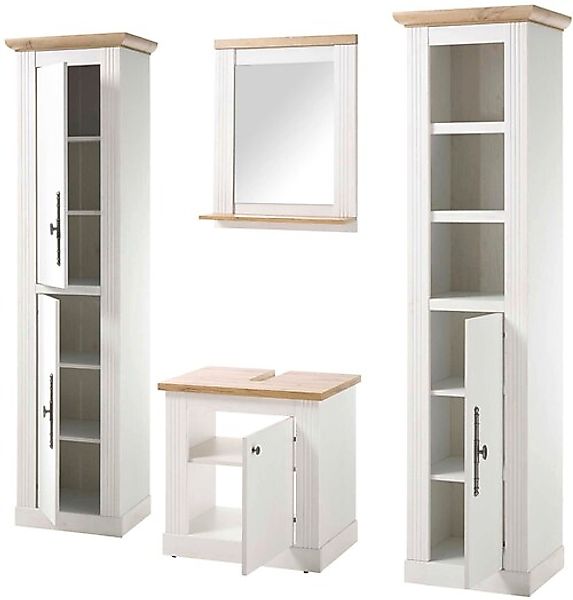 Home affaire Badmöbel-Set »WESTMINSTER, Bad im Landhausstil, 4-teiliges Bad günstig online kaufen