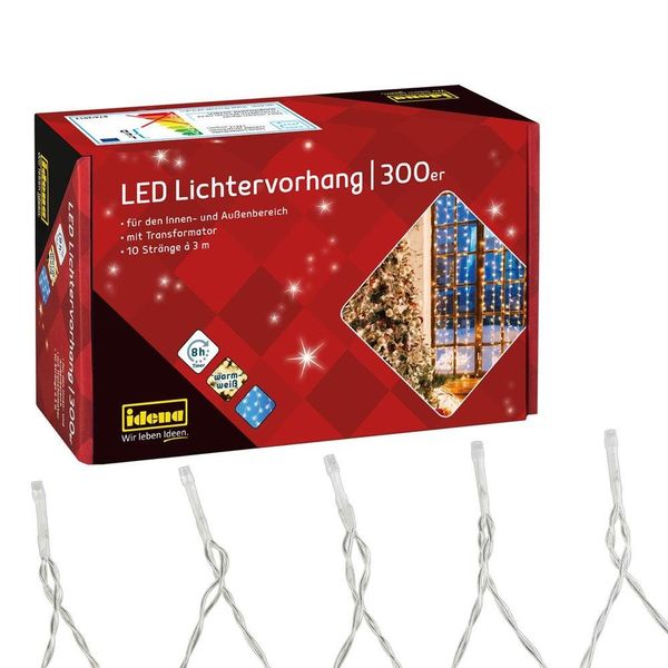 Idena LED-Lichtervorhang 300er, warmweiß, 3 x günstig online kaufen