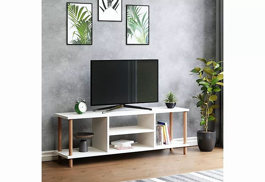 en.casa TV-Schrank Ærøskøbing TV Board 43x120x29cm Weiß günstig online kaufen