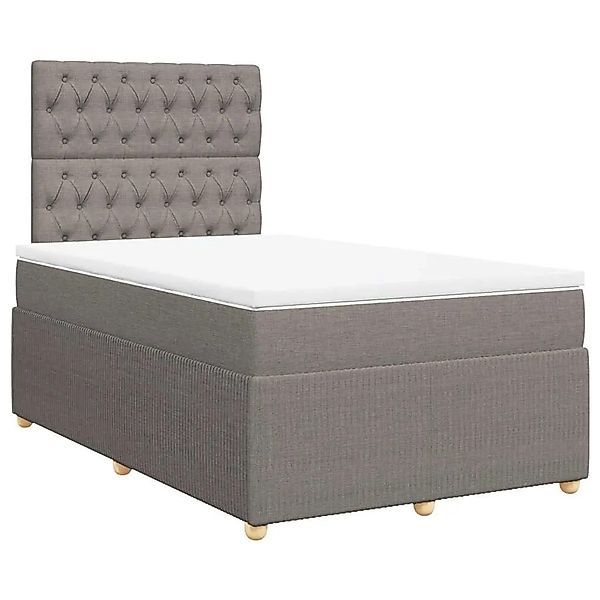 vidaXL Boxspringbett mit Matratze Taupe 120x200 cm Stoff 3292034 günstig online kaufen