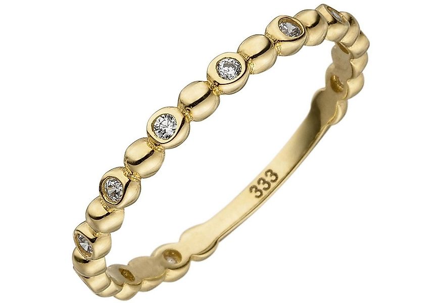 Schmuck Krone Goldring Kugelring mit 11 Zirkonia, 333 Gelbgold, Gold 333 günstig online kaufen