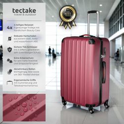 tectake Trolley Hartschalenkoffer-Set, 4 Rollen, 4-teilig, günstig online kaufen