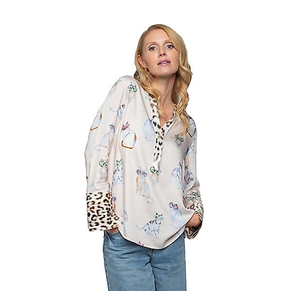 Emily Van Den Bergh Shirtbluse Cat-Print günstig online kaufen