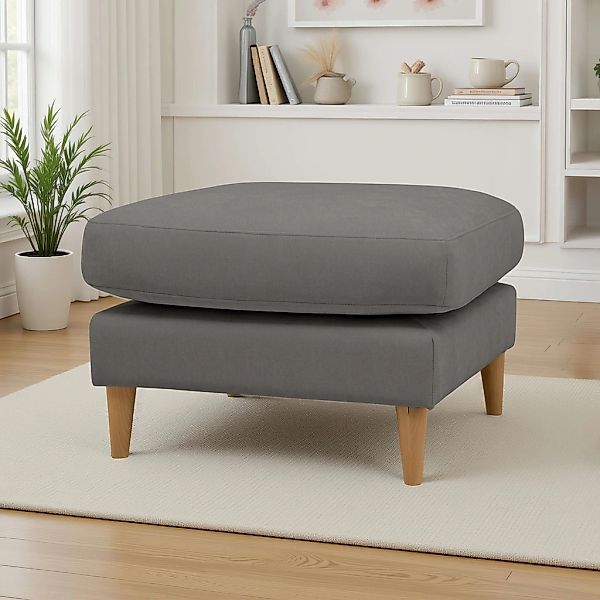 OTTO home Pouf "Finnian" Polsterhocker 70x70 cm, Chenille, Massivholzfüße günstig online kaufen