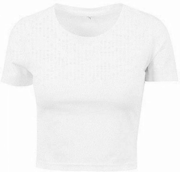 Build Your Brand Rundhalsshirt Damen Cropped Tee / Single Jersey / Kurz ges günstig online kaufen