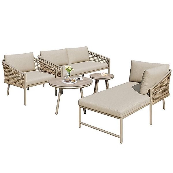 MODFU Sofa Garten-Lounge-Set,mit verzinktem Eisengestell, Garten Lounge Set günstig online kaufen