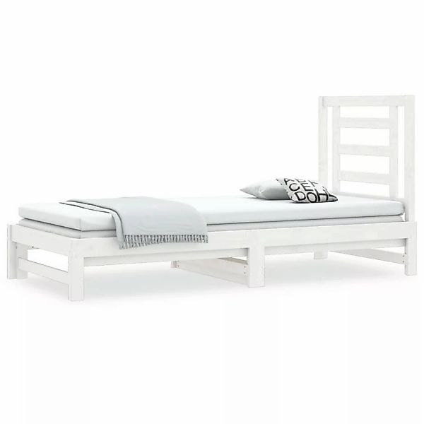 vidaXL Tagesbett Ausziehbar Weiß 2x(90x200) cm Massivholz Kiefer1180622 günstig online kaufen