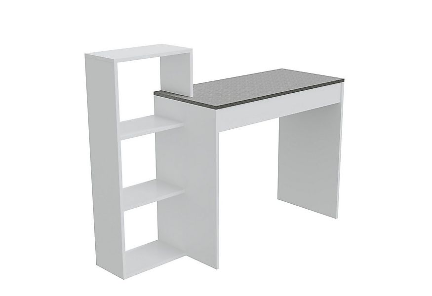 HAGO Schreibtisch Regal Kombination 110x72x40 weiß grau 2in1 System Staurau günstig online kaufen