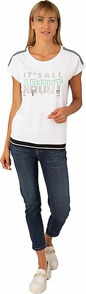 Estefania for woman T-Shirt mit eleganten Schriftzug und kleinem Strassbesa günstig online kaufen