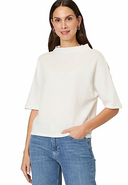 Zero Kurzarmshirt "zero Damen Shirt mit Strukturmuster", (1 tlg.), Plain/oh günstig online kaufen