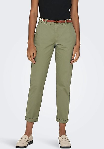 ONLY Chinohose "ONLBIANA – Chinohose mit Gürtel und Umschlagsaum", slim fit günstig online kaufen