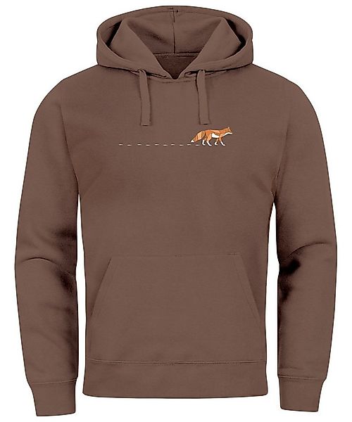 Neverless Hoodie Hoodie Herren Fuchs Fox Wald Tiermotiv Logo Print Badge Fa günstig online kaufen