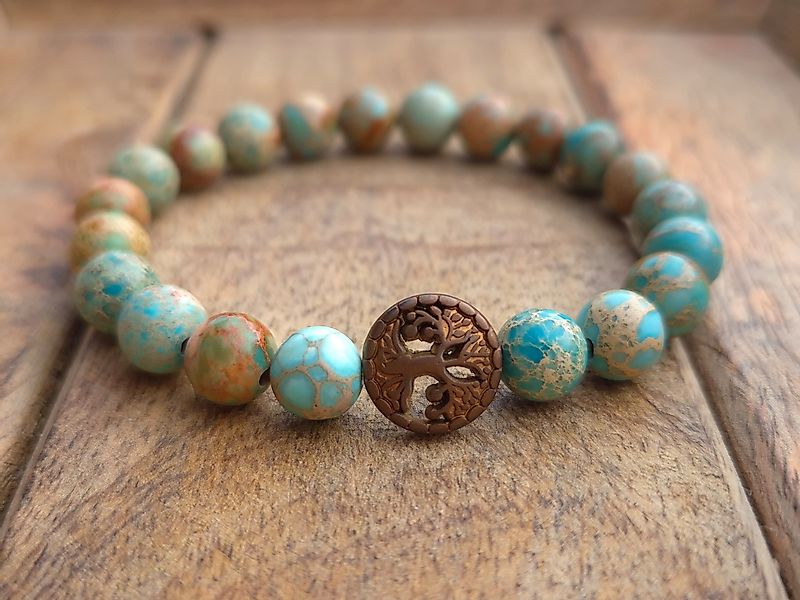 NAHLE Perlenarmband Lebensbaum Achat Naturstein Armband günstig online kaufen