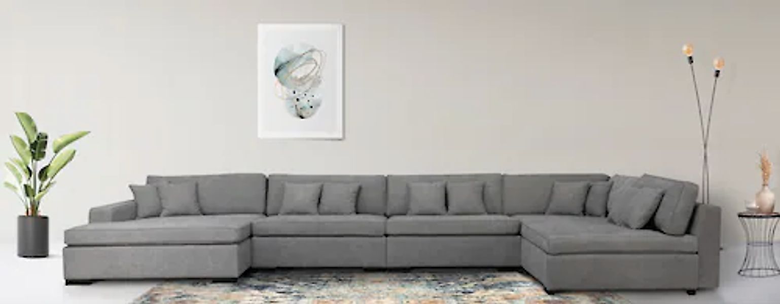 Home affaire Wohnlandschaft »Skara U-Form«, Lounge-Sofa mit Federkernpolste günstig online kaufen