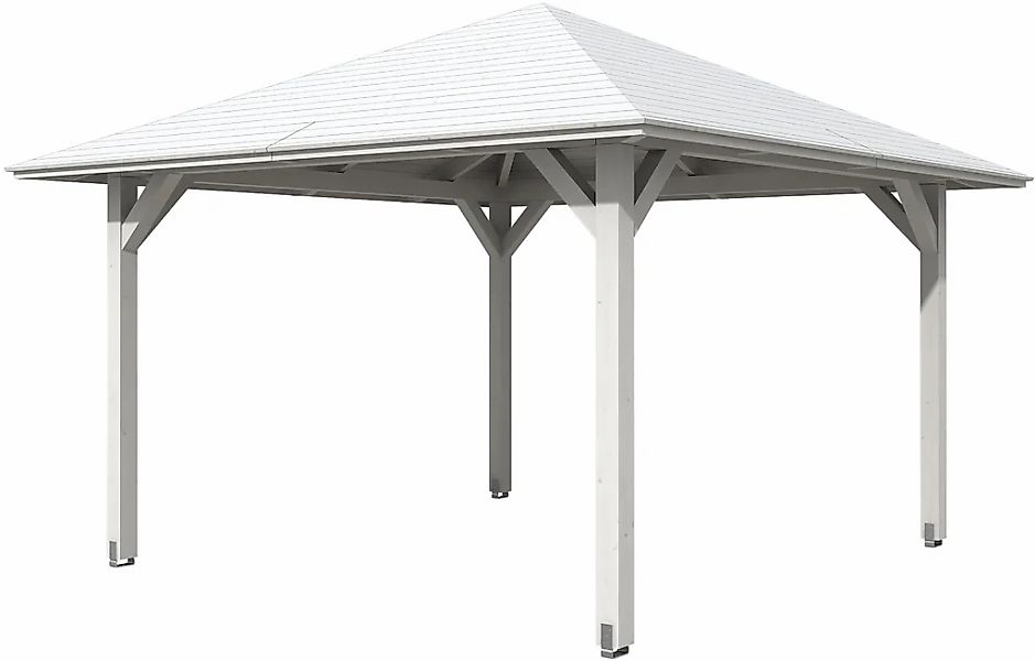 Skan Holz Holz-Pavillon Cannes 2 Weiß lasiert 359 cm x 359 cm günstig online kaufen