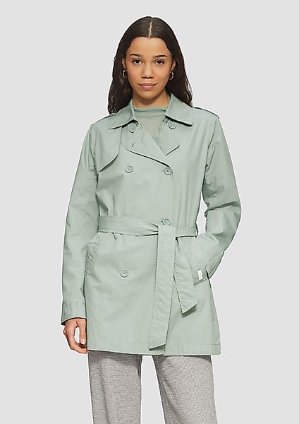 QS Outdoorjacke Kurzer Trenchcoat aus Baumwolle günstig online kaufen
