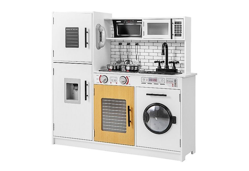 COSTWAY Spielküche Holz, Kinderküche, 82 x 25 x 80,5 cm, für Kinder ab 3 Ja günstig online kaufen