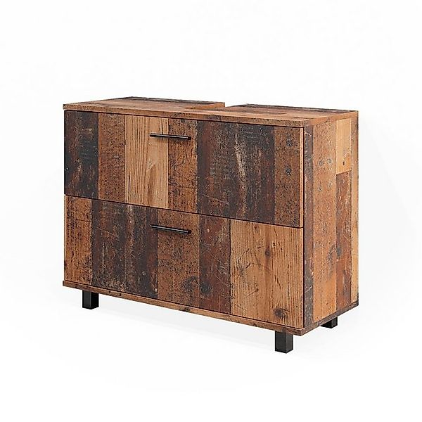 Vicco Waschbeckenunterschrank Ilias Eiche Rustikal 80 x 61 cm mit 2 Schubla günstig online kaufen