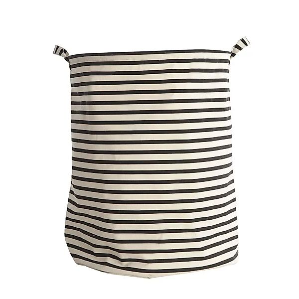 Wäschekorb Stripes textil weiß schwarz / Ø 40 x H 50 cm - House Doctor - Sc günstig online kaufen