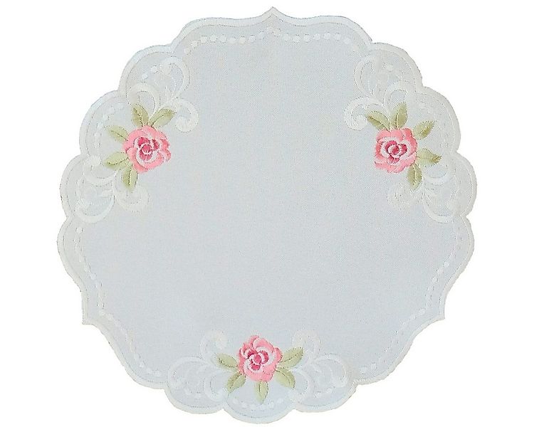 matches21 HOME & HOBBY Tischdecke Tischdeckchen MARGIT rund Stickerei Rosen günstig online kaufen