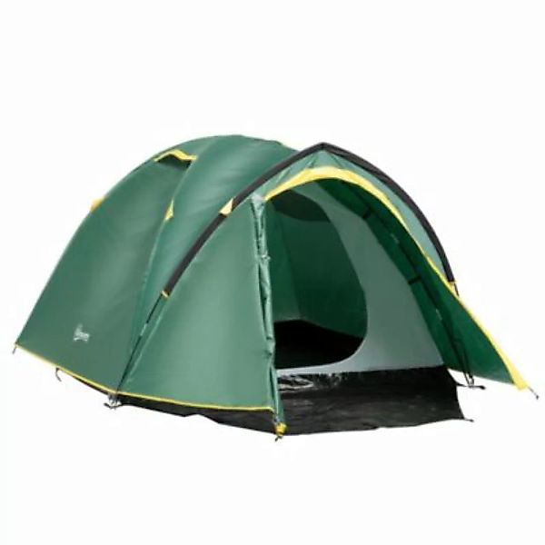 Outsunny Campingzelt 3-4 Personen grün/gelb  Erwachsene günstig online kaufen