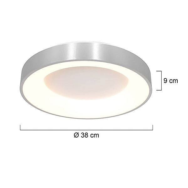 LED-Deckenleuchte Ringlede, 2.700 K, Ø 38 cm, silber, Metall günstig online kaufen