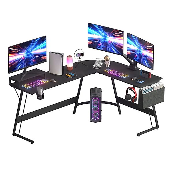 SANODESK Computertisch Gaming Tisch L-Form Schreibtisch günstig online kaufen