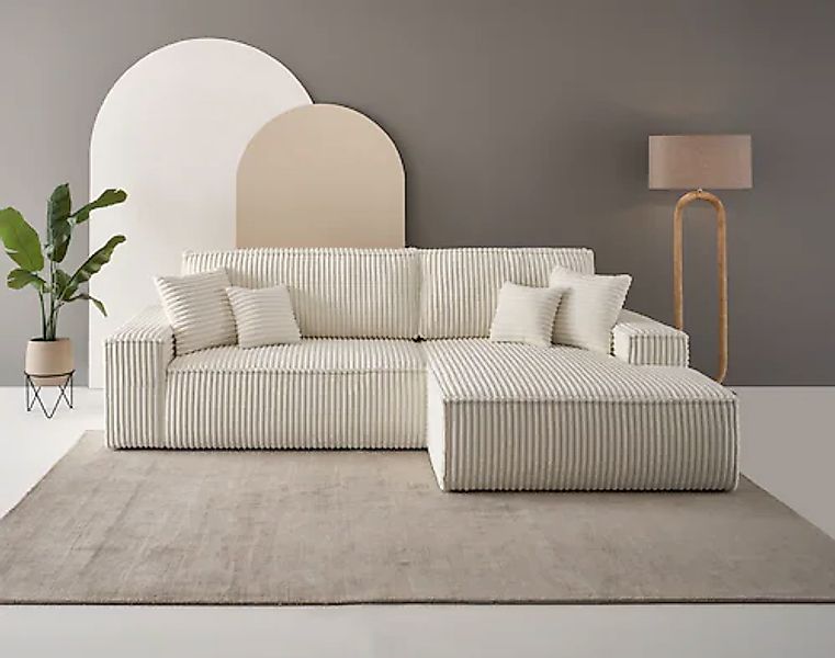 OTTO home Ecksofa »FINNLEY, L-Form 257 cm, Schlafsofa« mit Bettkasten, in B günstig online kaufen