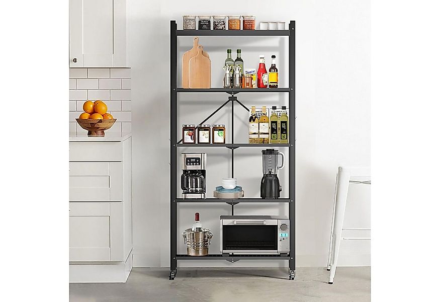 HomeMiYN Mehrzweckregal Klappregal mit Rollen Bücher Küchenregal Platzspare günstig online kaufen