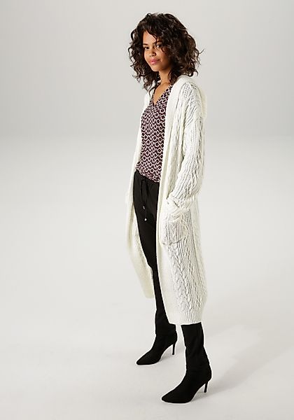 Aniston CASUAL Strickjacke im trendigem Zopf- günstig online kaufen