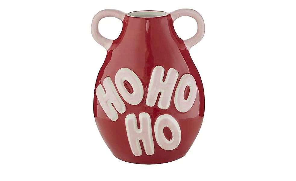 HOME STORY Vase Hohoho   ¦ rot ¦ Dolomite ¦ Maße (cm): B: 15,6 H: 20,3 T: 1 günstig online kaufen