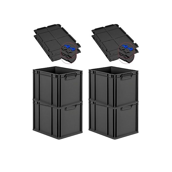 PROREGAL SuperSparSet 4x Eurobox Nextgen Grip Mit Scharnierdeckel Und Blaue günstig online kaufen