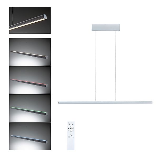 Paulmann "LED Pendelleuchte Lesko RGBW+ dimmbar 1400lm / 120lm 19W / 3W Sil günstig online kaufen