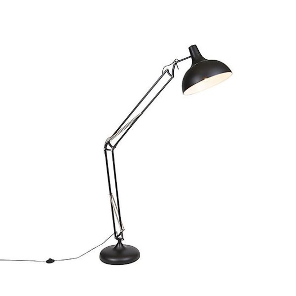 Qazqa Stehlampe Hobby fl, ohne Leuchtmittel, E27, Schwarz, Retro, Stahl, 1- günstig online kaufen