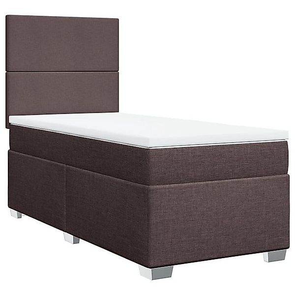 vidaXL Boxspringbett mit Matratze Dunkelbraun 90x190 cm Stoff2097765 günstig online kaufen