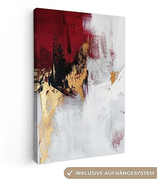 OneMillionCanvasses® Leinwandbild Rot - Marmor - günstig online kaufen